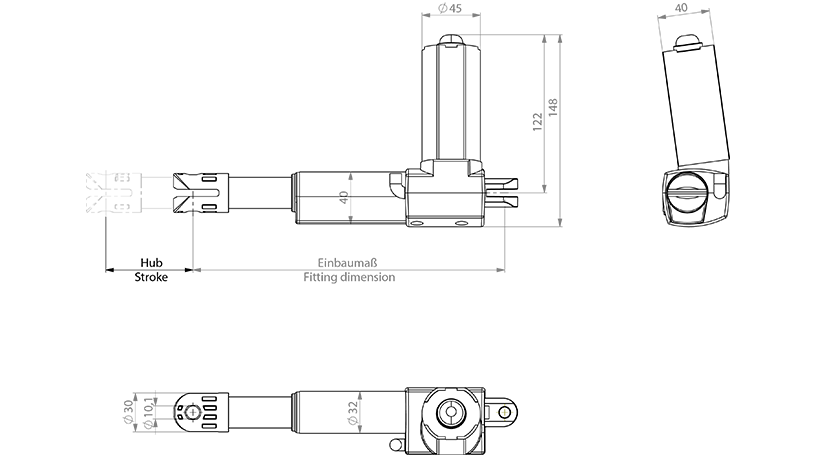 Technische Zeichnung Microdrive 3